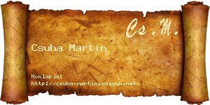 Csuha Martin névjegykártya