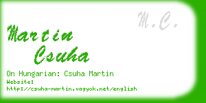 martin csuha business card